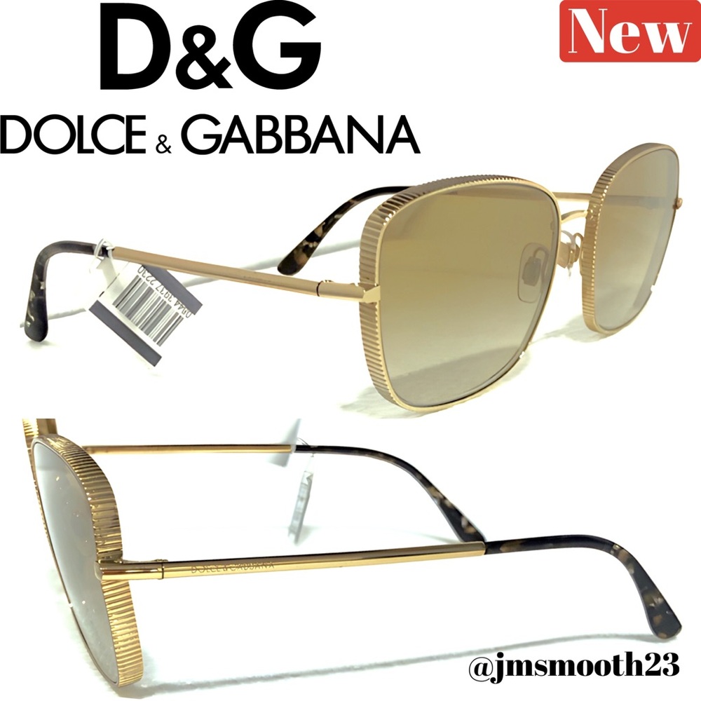 🆕 Dolce & Gabbana Gold Mirror Square Sunglasses